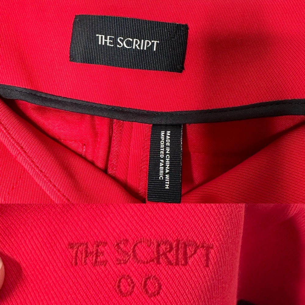 The Script Marcella Luxurious High Waisted Red Ankle Zipper Pants - Picture 9 of 11